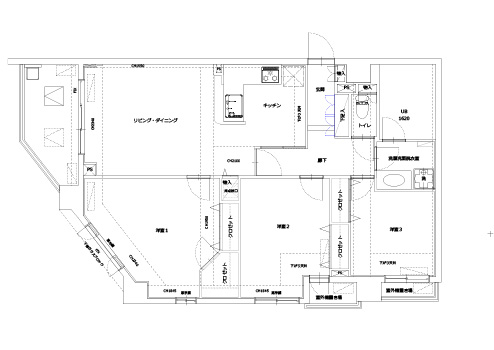 住みやすさとデザイン。造作家具や拘り素材で造り上げたマンションリノベーション　BEFORE