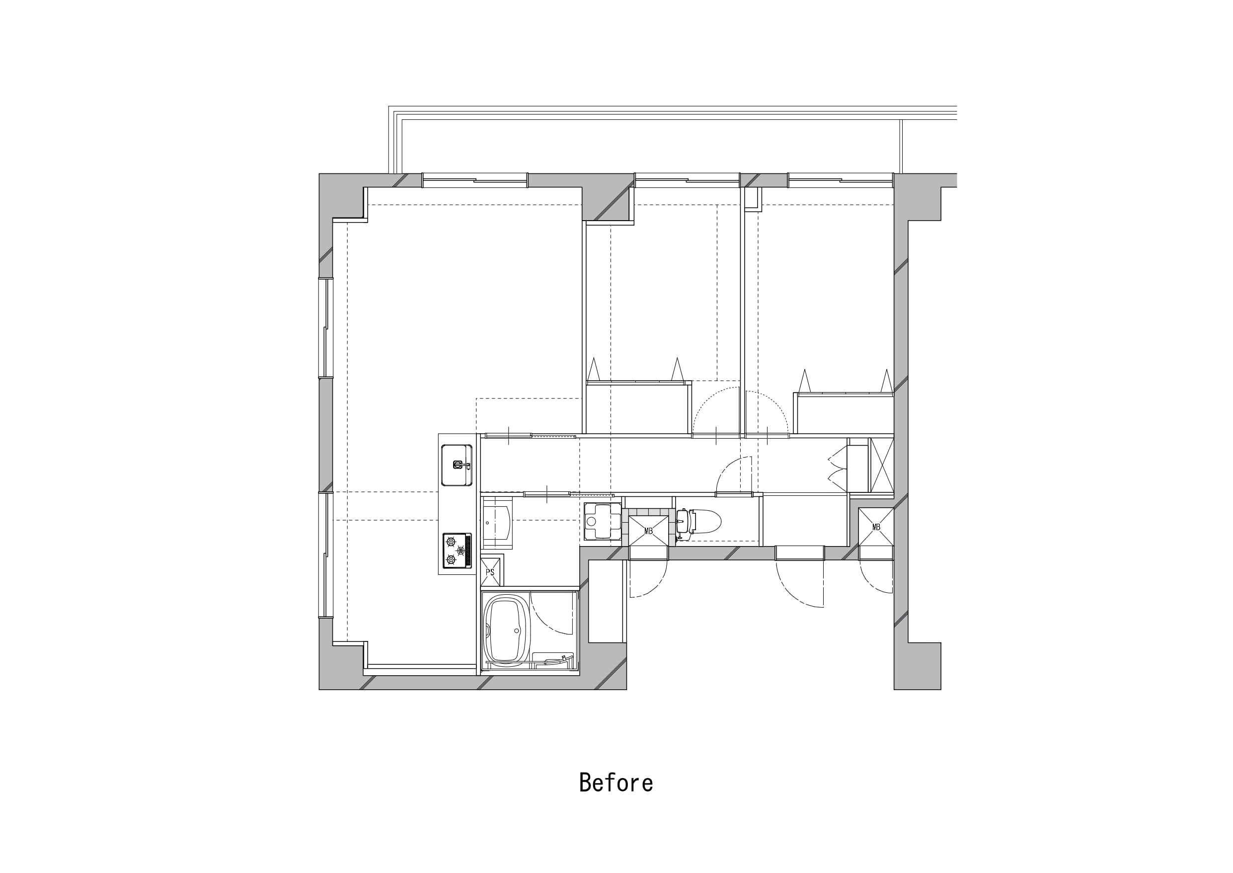 キッチンは我が家の中心 -帰りたくなる家-　BEFORE