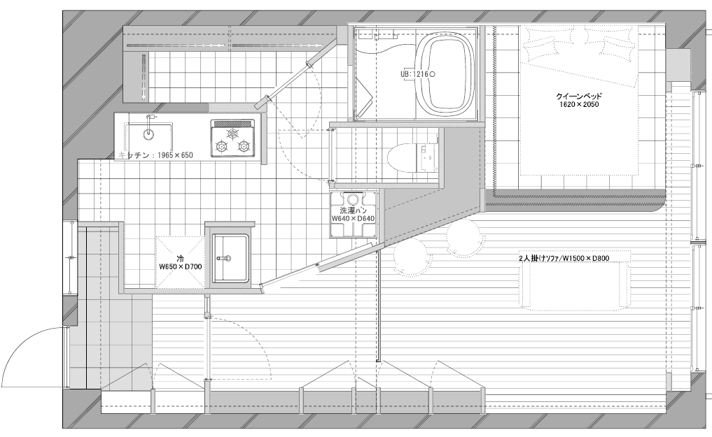 くすみブルーが映える-小上がりのある家- ｜ 中野区　BEFORE